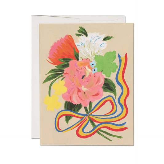 CARTE BOUQUET RUBAN