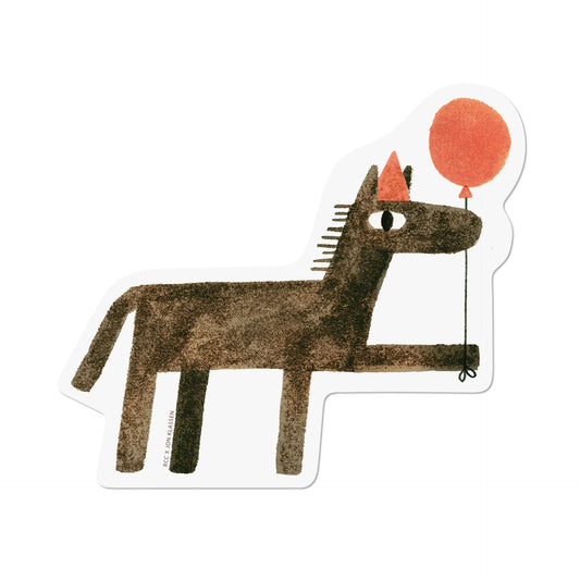 AUTOCOLLANT CHEVAL ET BALON