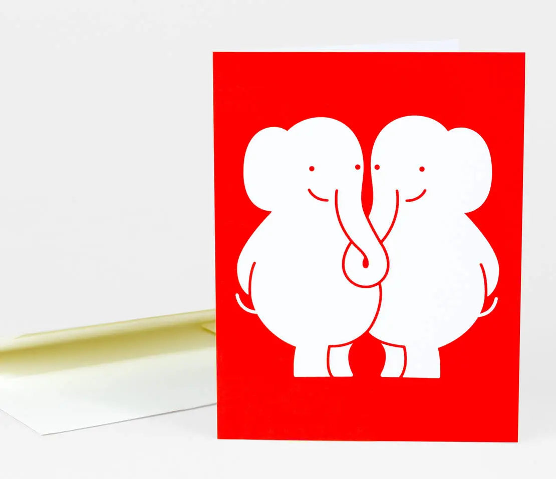 CARTE ÉLÉPHANTS AMOUREUX