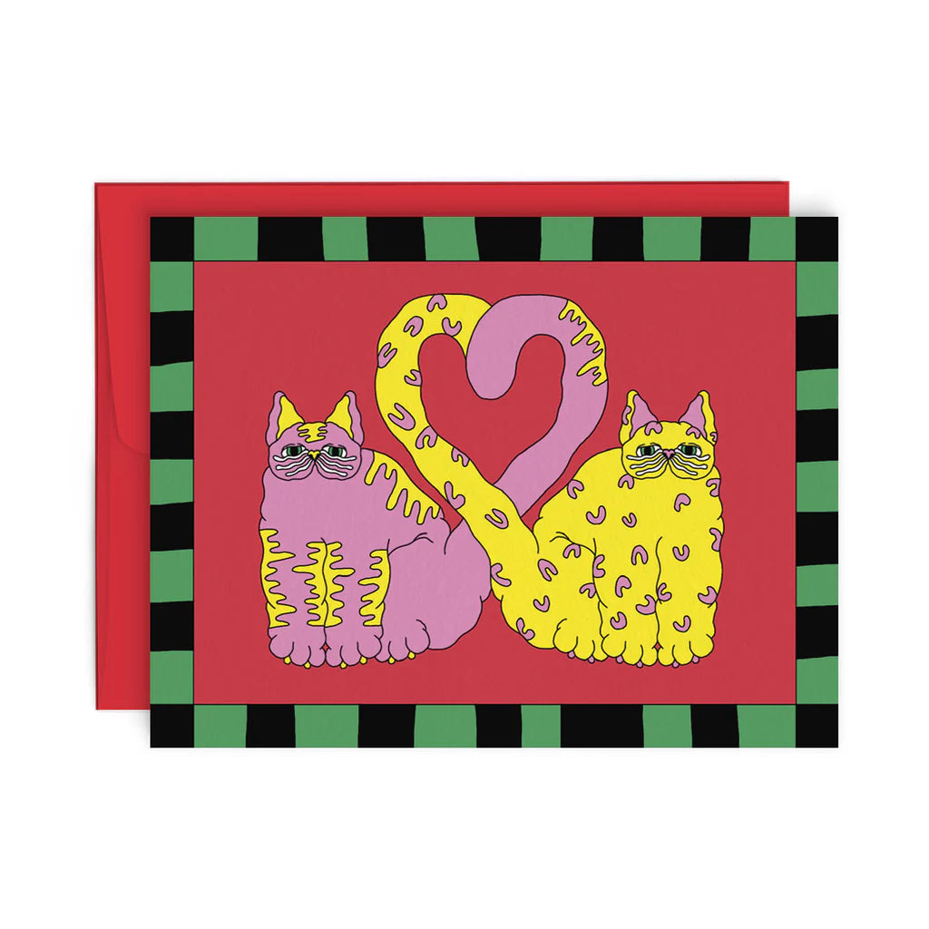 CARTE CHAT EN COEUR