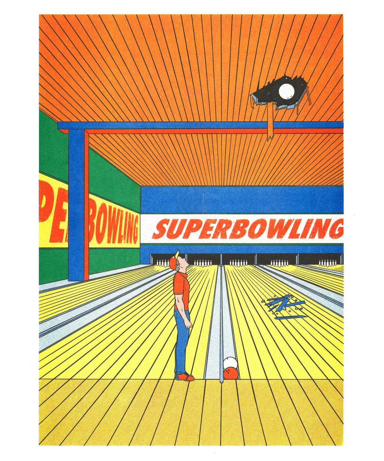 AFFICHE KIBLIND X SIMON BAILLY - SUPER BOWLING