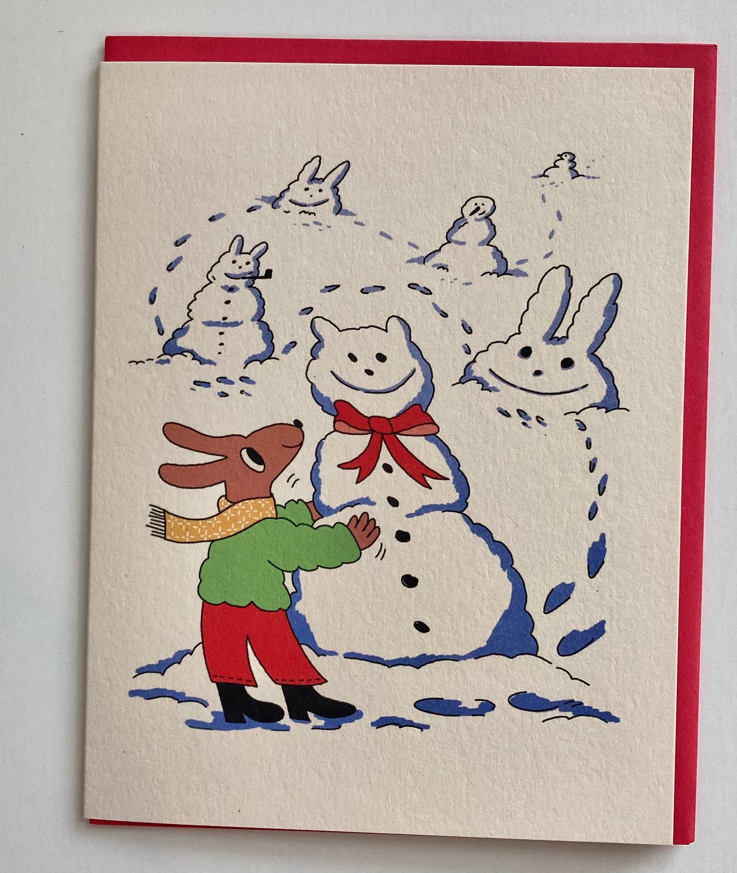 RABBIT & SNOWMAN CARD