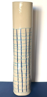 ORÉE - VASE TUBE CARREAUX BLEUS