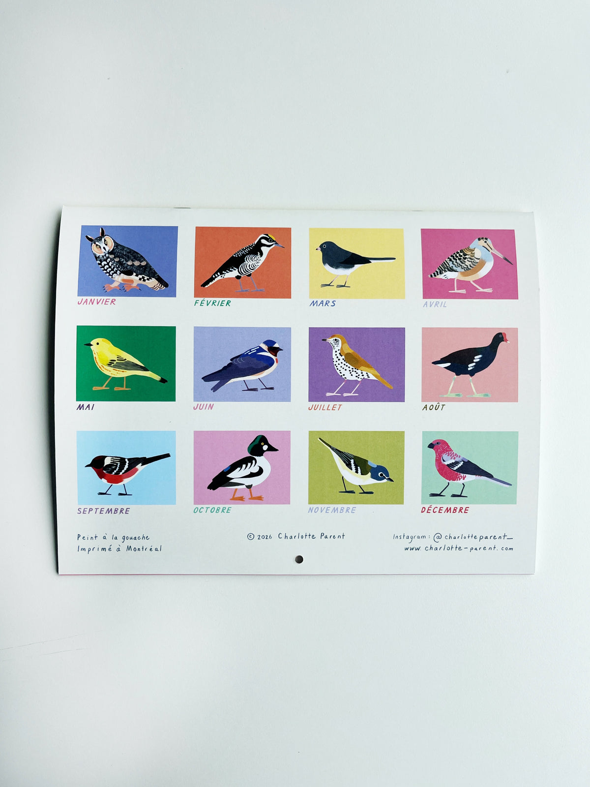 CALENDRIER 2027 OISEAUX DU QUÉBEC