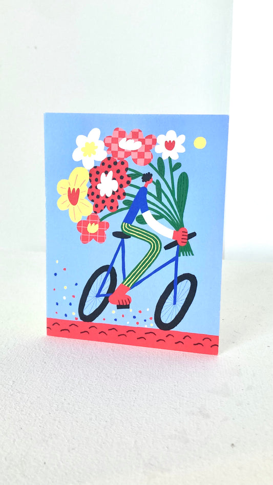 CARTE BOUQUET À VÉLO