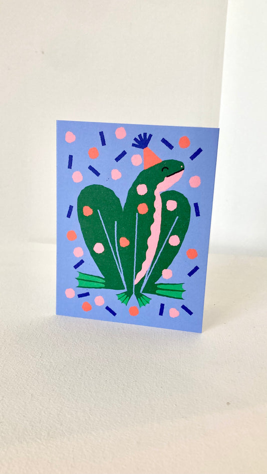 CARTE GRENOUILLE EN FÊTE