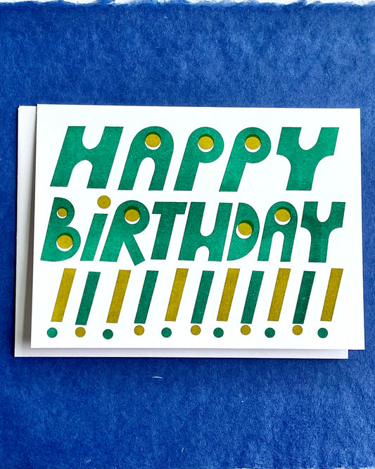 CARTE HAPPY BIRTHDAY VERTE