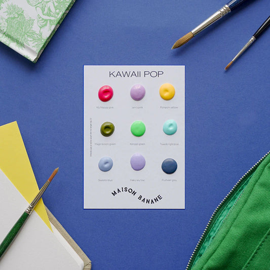 DOT CARD AQUARELLES KAWAII POP