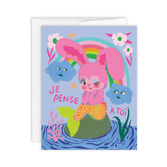 Carte Lapin sirène Paperole