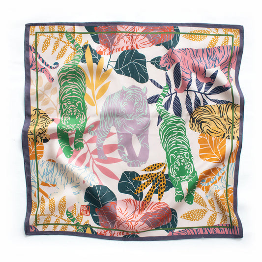 Tigress silk foulard 50