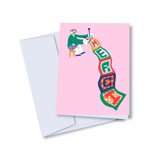 Carte Merci tricoté Toutou