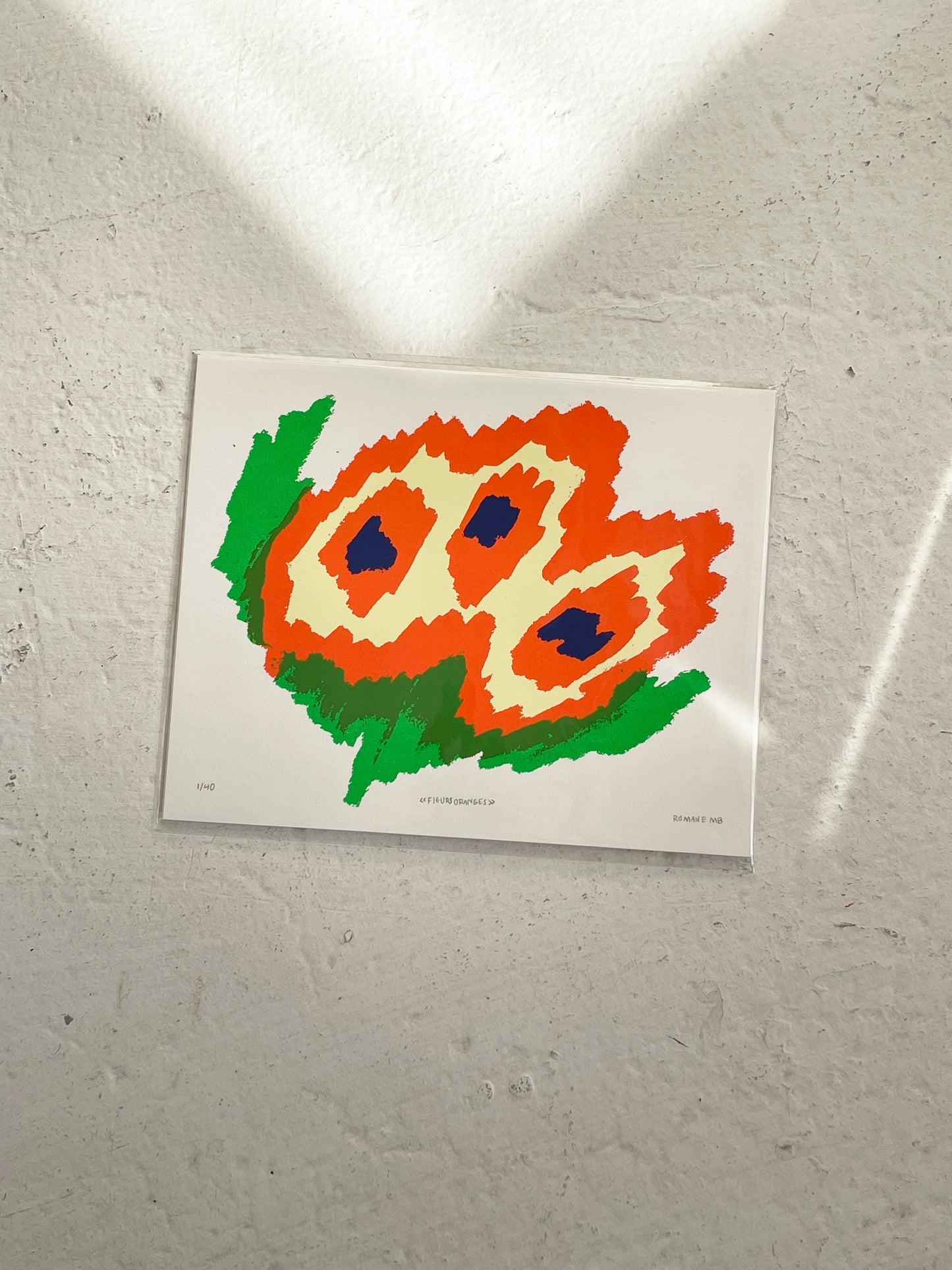 AFFICHE FLEURS ORANGES