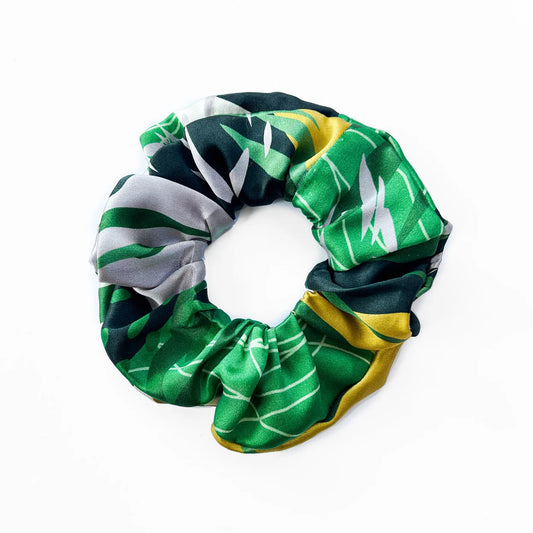 Feuillage abstrait scrunchie en soie